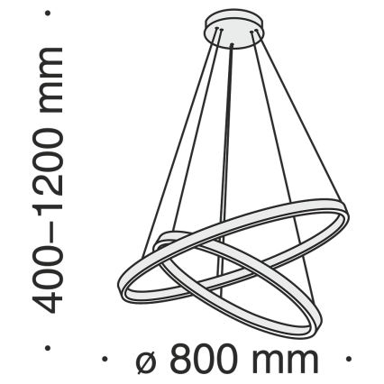 Maytoni MOD058PL-L74BS3K - LED Luster na lanku RIM LED/88W/230V 3000K pr. 80 cm zlatá