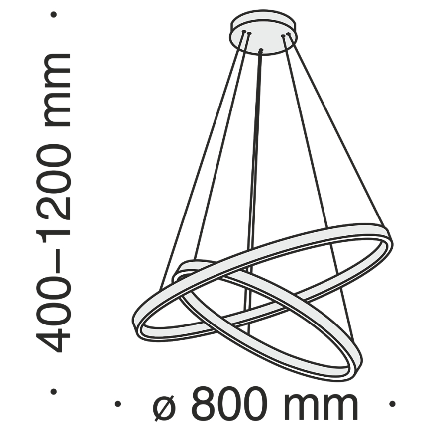 Maytoni MOD058PL-L74BS3K - LED Luster na lanku RIM LED/88W/230V 3000K pr. 80 cm zlatá