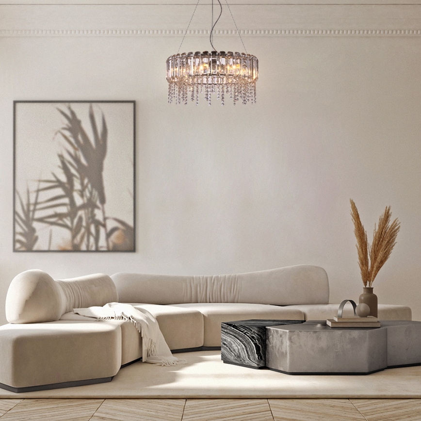 Maytoni MOD097PL-08CH - Luster na lanku HAIL 8xE14/40W/230V pr. 60,5 cm lesklý chróm