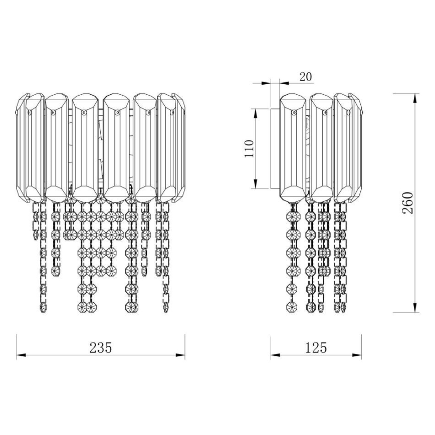 Maytoni MOD097WL-02CH - Nástenné svietidlo HAIL 2xE14/40W/230V lesklý chróm