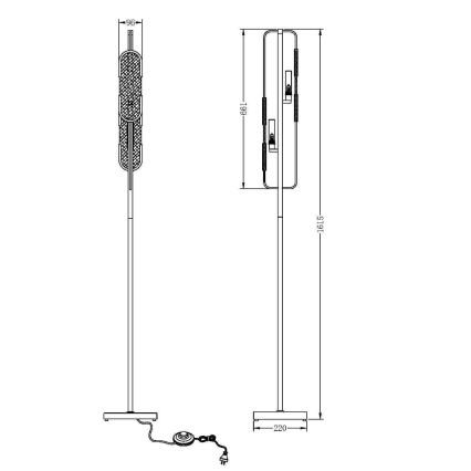 Maytoni MOD099FL-02G - Stojacia lampa MARMO 2xG9/40W/230V