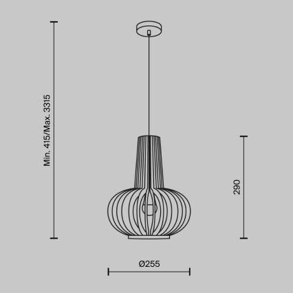 Maytoni MOD193PL-01W - Luster na lanku ROOTS 1xE27/40W/230V pr. 22,5 cm béžová
