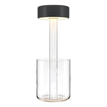 Maytoni MOD229TL-L3B3K1 - LED Stmievateľná nabíjacia prenosná stolná lampa LED/3W/5V 2200-4000K 2000 mAh čierna/číra