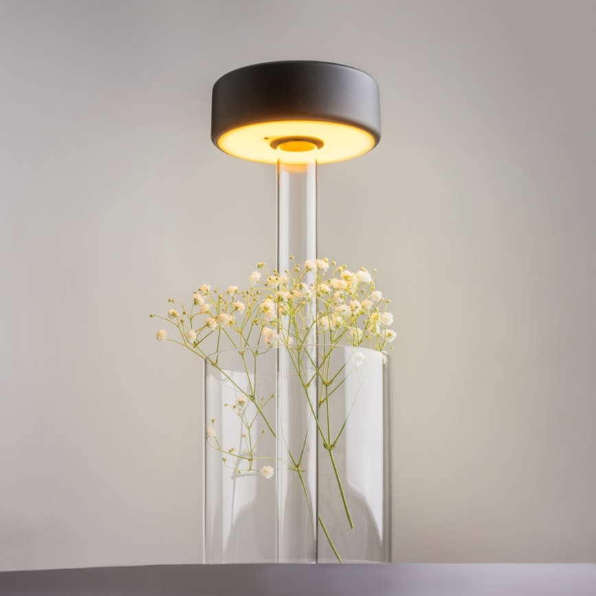 Maytoni MOD229TL-L3B3K1 - LED Stmievateľná nabíjacia prenosná stolná lampa LED/3W/5V 2200-4000K čierna/číra