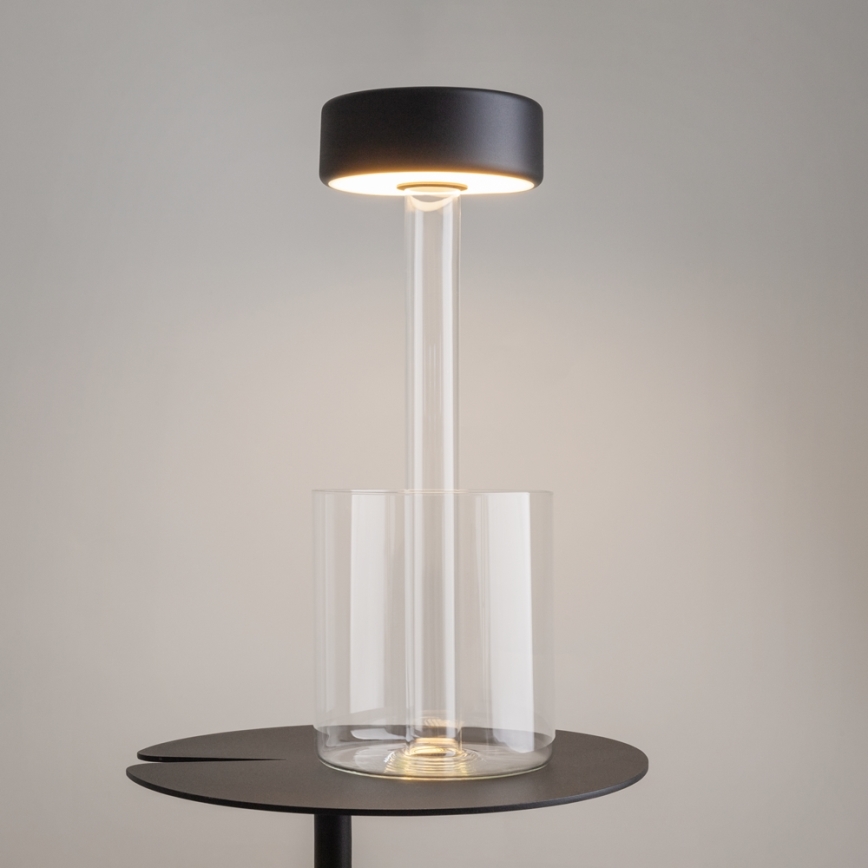 Maytoni MOD229TL-L3B3K1 - LED Stmievateľná nabíjacia prenosná stolná lampa LED/3W/5V 2200-4000K čierna/číra