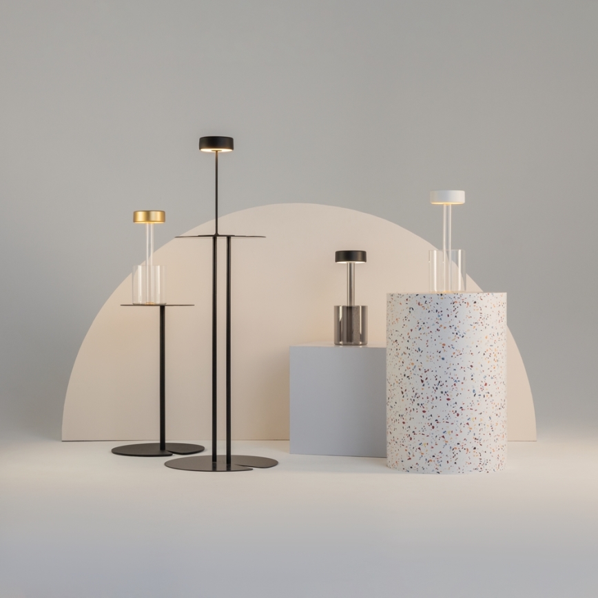 Maytoni MOD229TL-L3B3K3 - LED Stmievateľná nabíjacia prenosná stolná lampa LED/3W/5V 2200-4000K čierna/šedá