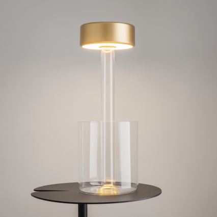 Maytoni MOD229TL-L3G3K1 - LED Stmievateľná nabíjacia prenosná stolná lampa LED/3W/5V 2200-4000K zlatá/číra