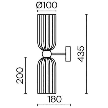 Maytoni MOD302WL-02GR - Nástenné svietidlo ANTIC 2xE14/40W/230V zlatá/šedá