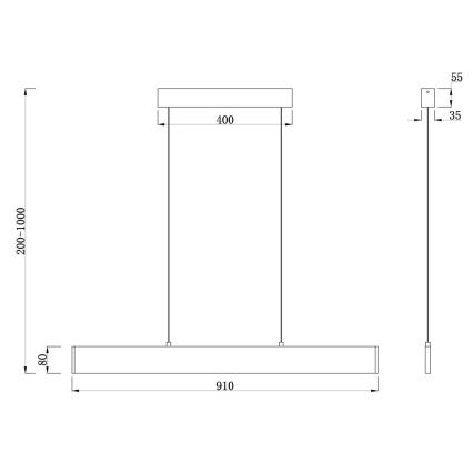 Maytoni P010PL-L23B4K - LED Luster na lanku STEP LED/23W/230V 4000K 91 cm čierna