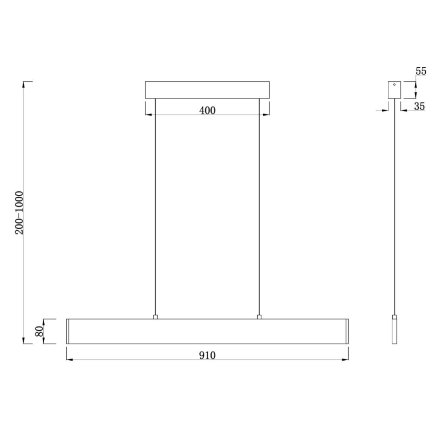 Maytoni P010PL-L23B4K - LED Luster na lanku STEP LED/23W/230V 4000K 91 cm čierna