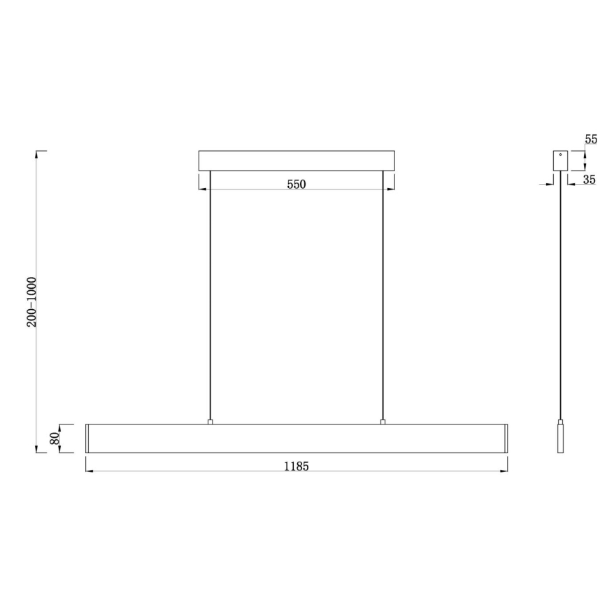 Maytoni P010PL-L30B4K - LED Luster na lanku STEP LED/30W/230V 4000K 118,5 cm čierna
