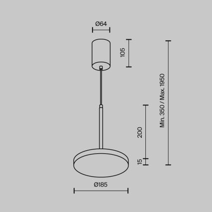 Maytoni P076PL-L12W3K-B - LED Luster na lanku PLATO LED/12W/230V 3000K čierna