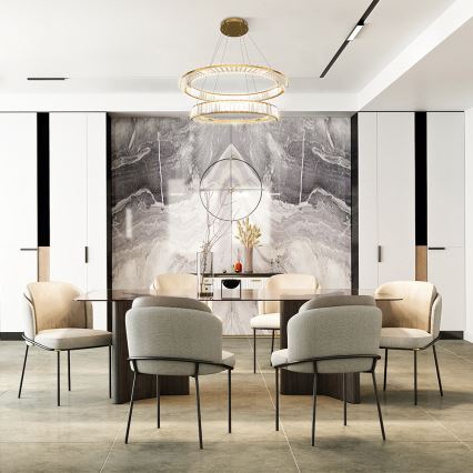 Maytoni P097PL-L90G4K - LED luster na lankách KRONE, LED/90W/230V, CRI 90, Ø 102 cm, zlatá