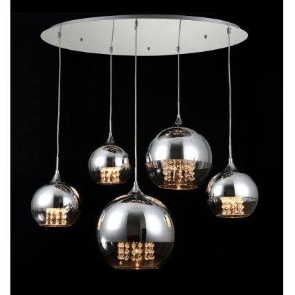Maytoni P140-PL-170-5-N - Luster na lanku FERMI 5xE27/60W/230V lesklý chróm