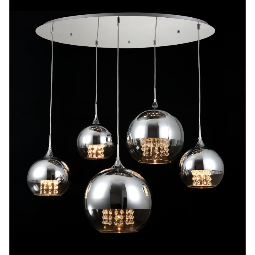 Maytoni P140-PL-170-5-N - Luster na lanku FERMI 5xE27/60W/230V lesklý chróm