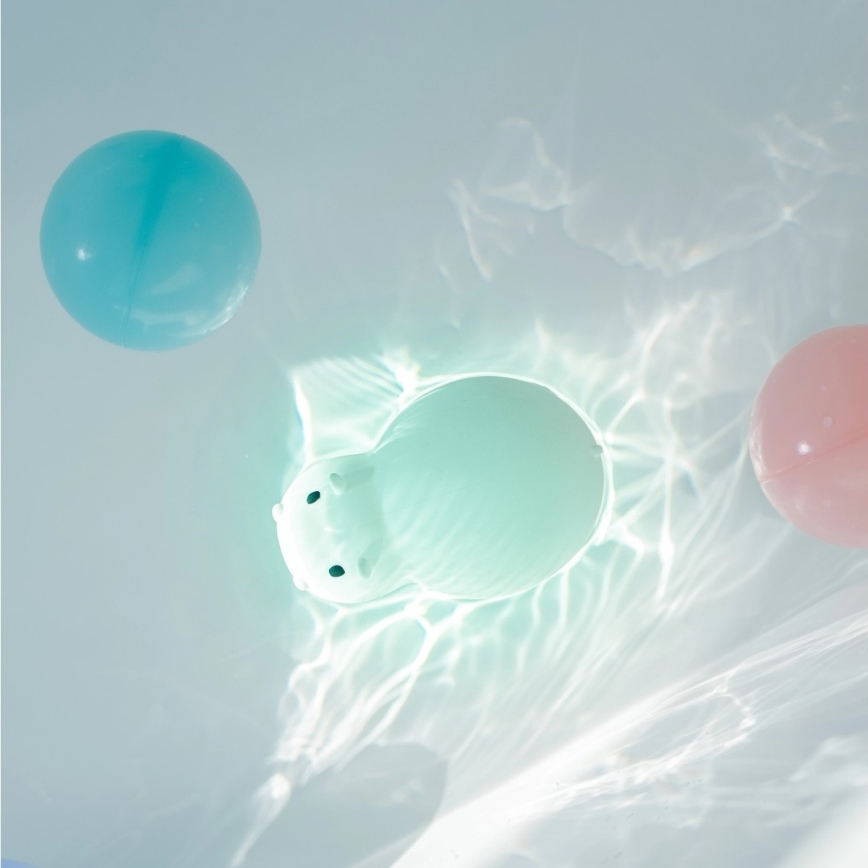 MegaLight - LED RGB Nabíjacia detská dotyková lampa do vane SWIMMY HIPPO LED/5V IP67