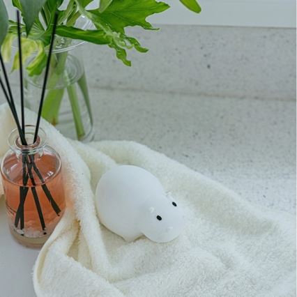 MegaLight - LED RGB Nabíjacia detská dotyková lampa do vane SWIMMY HIPPO LED/5V IP67