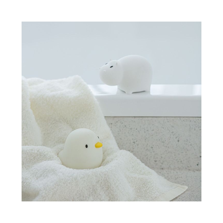 MegaLight - LED RGB Nabíjacia detská dotyková lampa do vane SWIMMY HIPPO LED/5V IP67