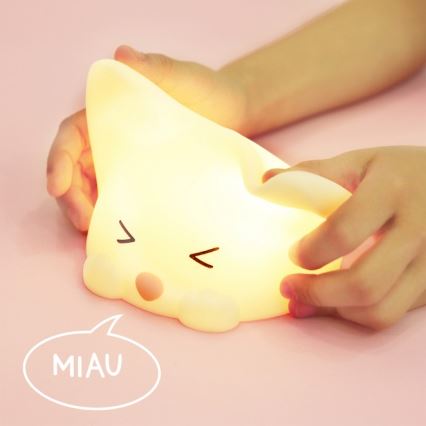 MegaLight - LED RGB Stmievateľná nabíjacia detská dotyková lampa CATTY CAT LED/5V