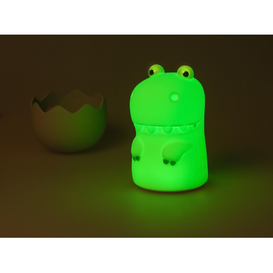MegaLight - LED RGB Stmievateľná nabíjacia detská dotyková lampa DIGGY DINO LED/5V
