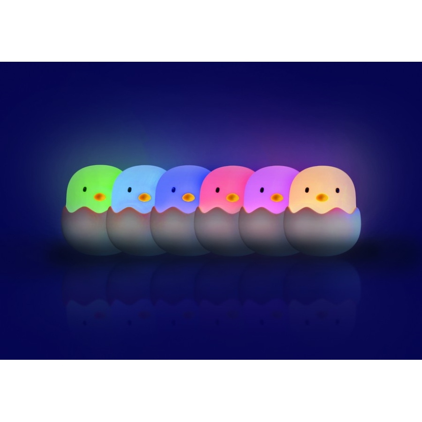 MegaLight - LED RGB Stmievateľná nabíjacia detská dotyková lampa EGGY EGG LED/5V