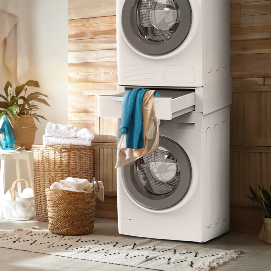 Meliconi 656112 - Medzikus pre práčku a sušičku s vysúvacím úložným priestorom 28 l biela