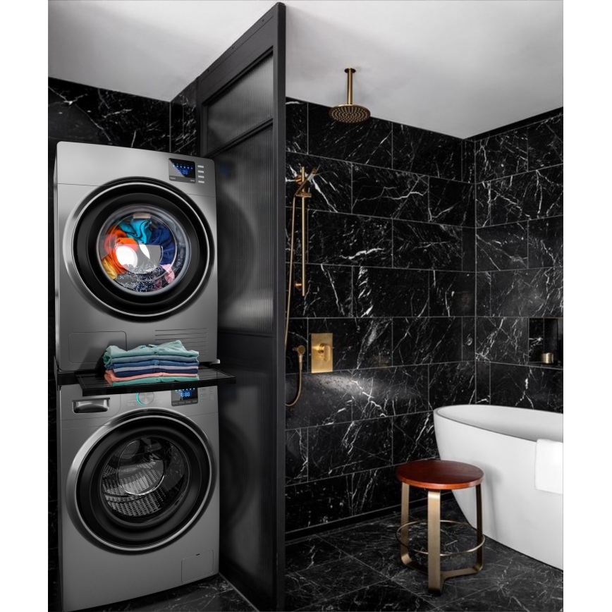 Meliconi 656136 - Medzikus pre práčku a sušičku s vysúvacou zásuvkou 60 cm, čierny