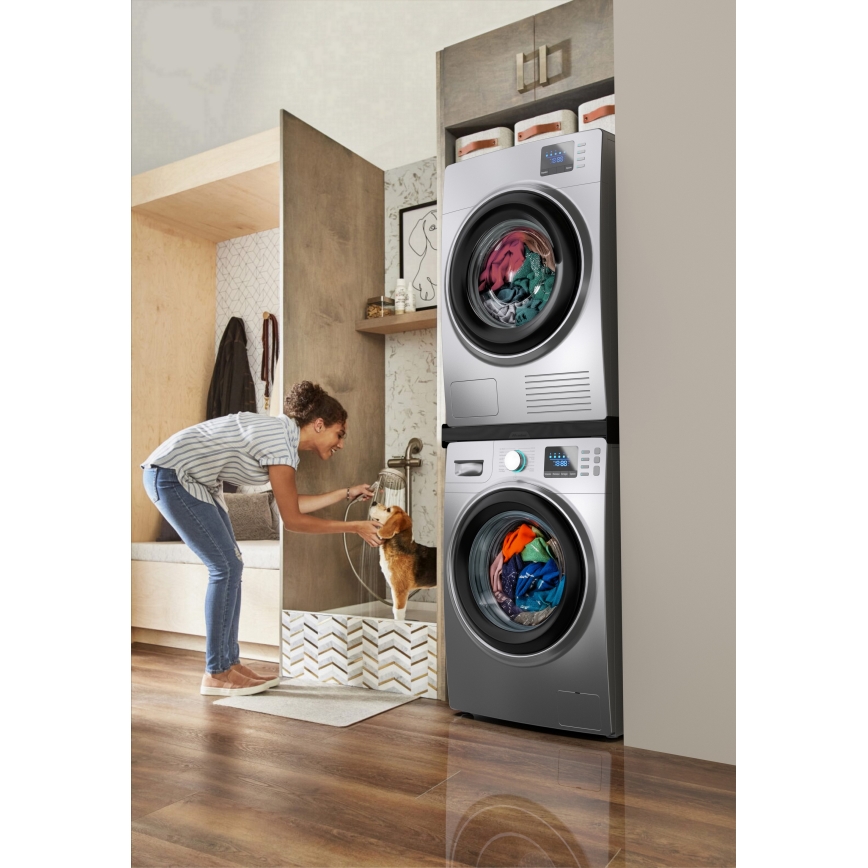 Meliconi 656138 - Stohovacia súprava pre práčku a sušičku 70 cm, čierna