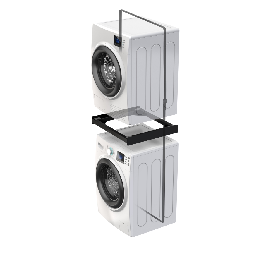 Meliconi 656138 - Stohovacia súprava pre práčku a sušičku 70 cm, čierna