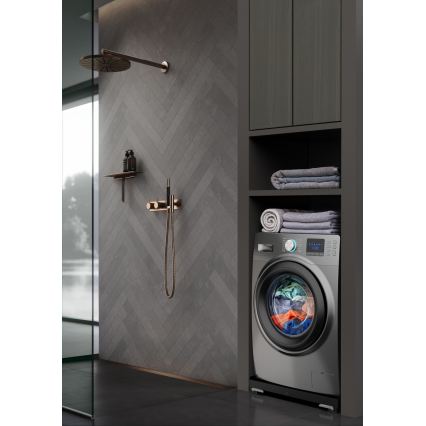 Meliconi 656168 - Antivibračná podložka pod práčku s výsuvnými kolieskami 47 cm čierna