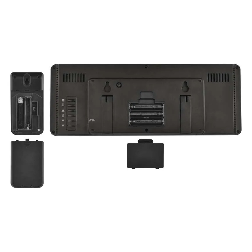 Meteostanica s farebným LCD displejom a budíkom 5V 3xAAA + 2xAA čierna