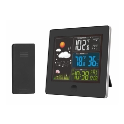 Meteostanica s LCD displejom 230V čierna