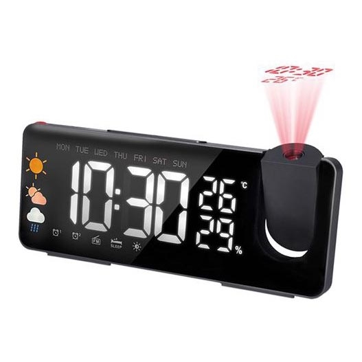 Meteostanica s LCD displejom, budíkom a projektorom 5V/2xAA + 3xAA