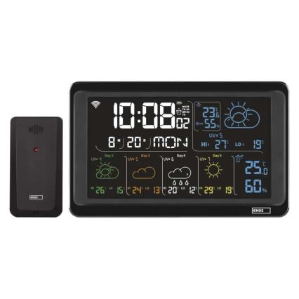 Meteostanica s LCD displejom GoSmart 230V/3xAAA + 2×AAA Wi-Fi Tuya čierna