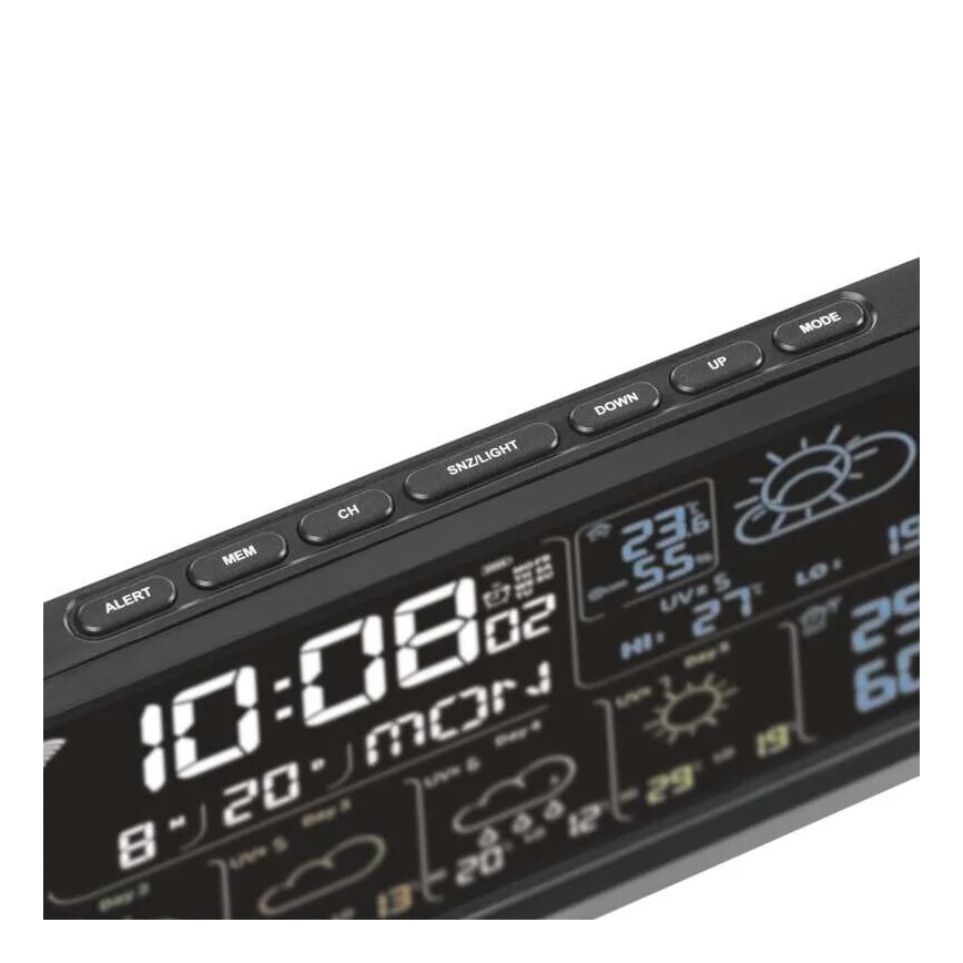 Meteostanica s LCD displejom GoSmart 230V/3xAAA + 2×AAA Wi-Fi Tuya čierna