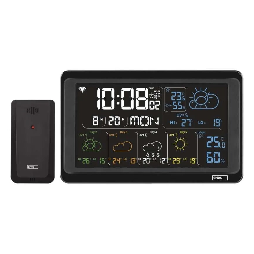 Meteostanica s LCD displejom GoSmart 230V/3xAAA + 2×AAA Wi-Fi Tuya čierna
