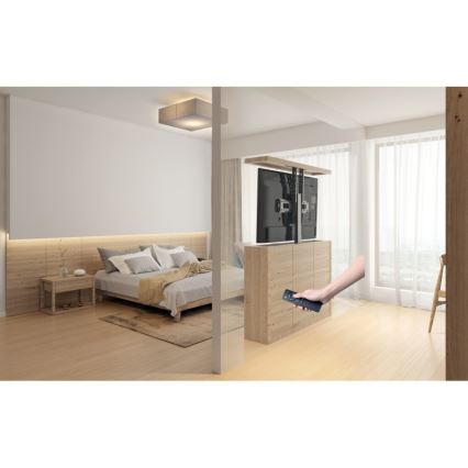 MK FLORIA MKF-19DM648 - Stojací držiak na TV 37-65 čierny SCHUKO + diaľkové ovládanie