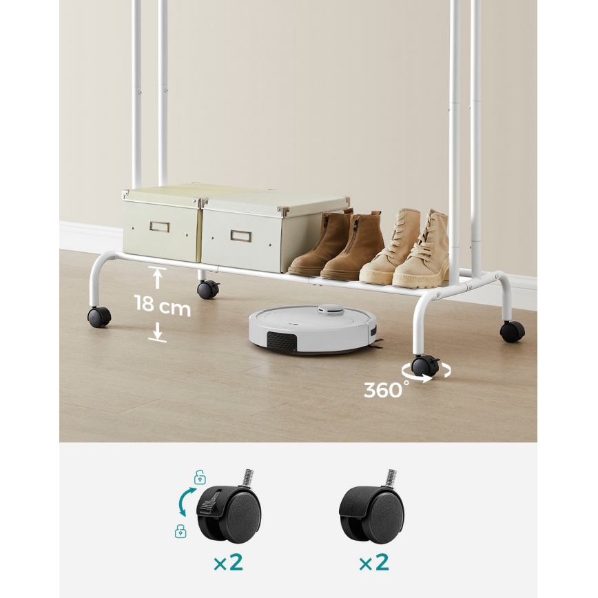 Mobilný stojanový vešiak LINEA biely