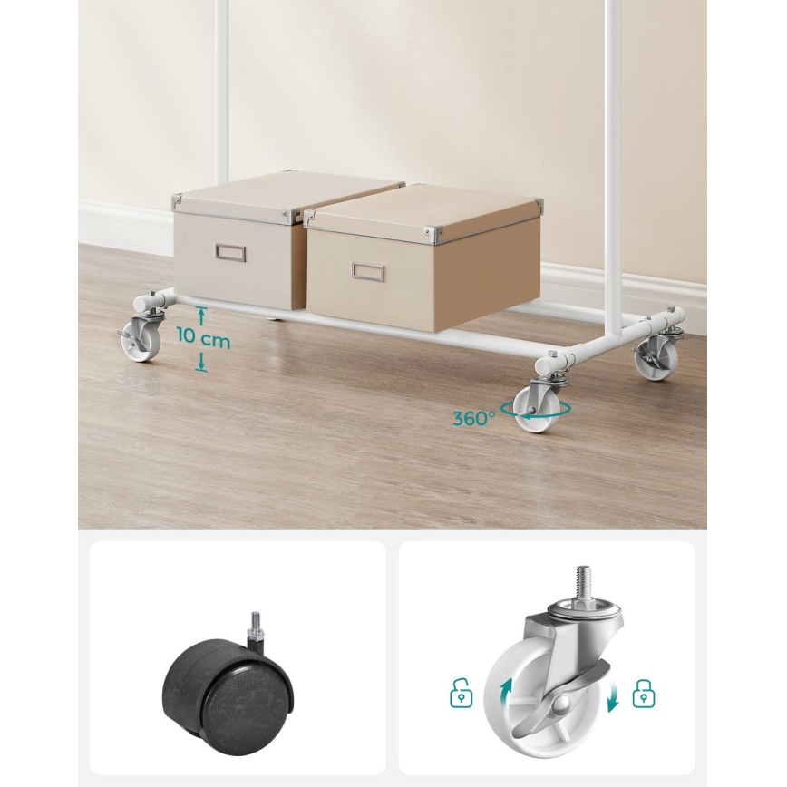 Mobilný stojanový vešiak LINEA biely