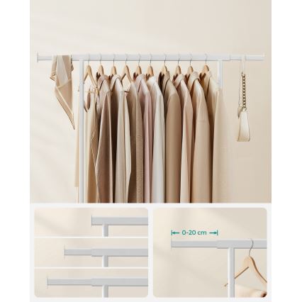 Mobilný stojanový vešiak LINEA biely