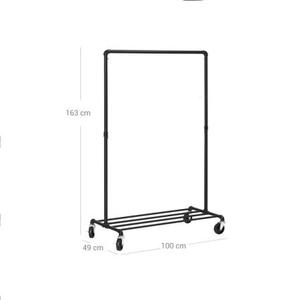 Mobilný stojanový vešiak LINEA čierny
