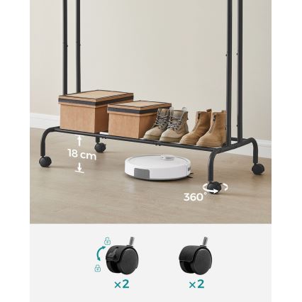 Mobilný stojanový vešiak LINEA čierny