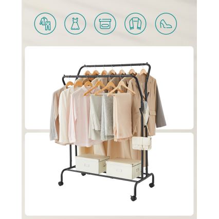 Mobilný stojanový vešiak LINEA čierny