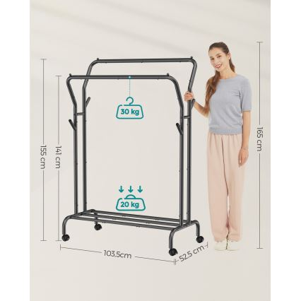 Mobilný stojanový vešiak LINEA čierny