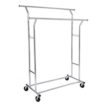 Mobilný stojanový vešiak LINEA strieborný
