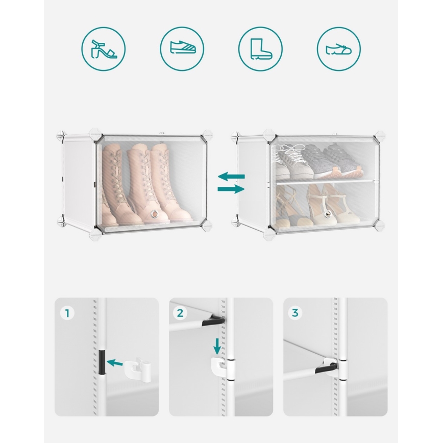 Modulárny regál s priehradkami BOXIFY biela