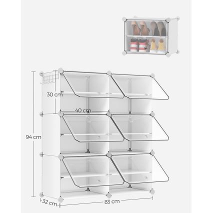 Modulárny regál s priehradkami BOXIFY biela