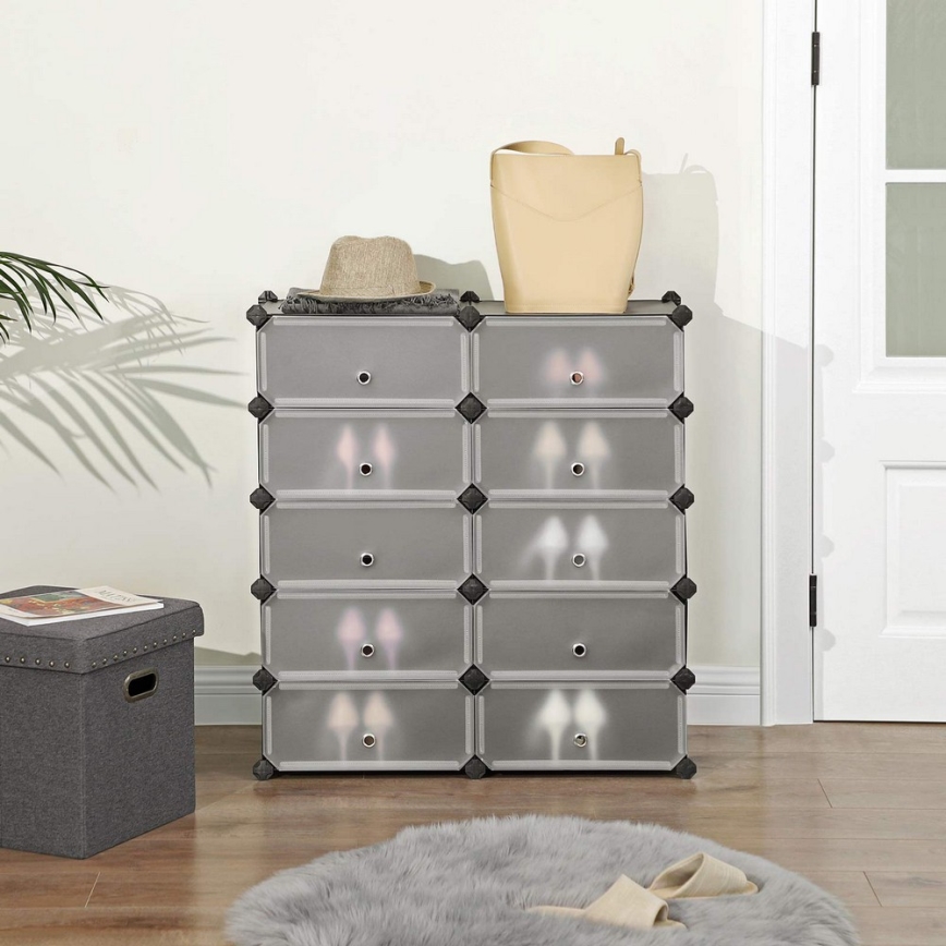 Modulárny regál s zásuvkami BOXIFY čierny