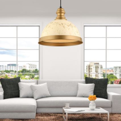 MONZA závesné svietidlo 1xE27/40W/230V priemer 29 cm krémová/bronzo