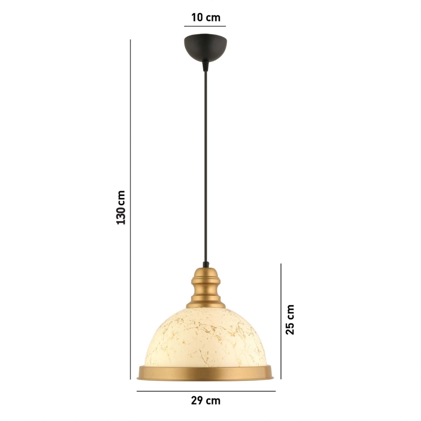 MONZA závesné svietidlo 1xE27/40W/230V priemer 29 cm krémová/bronzo